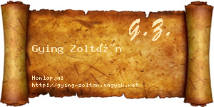 Gying Zoltán névjegykártya